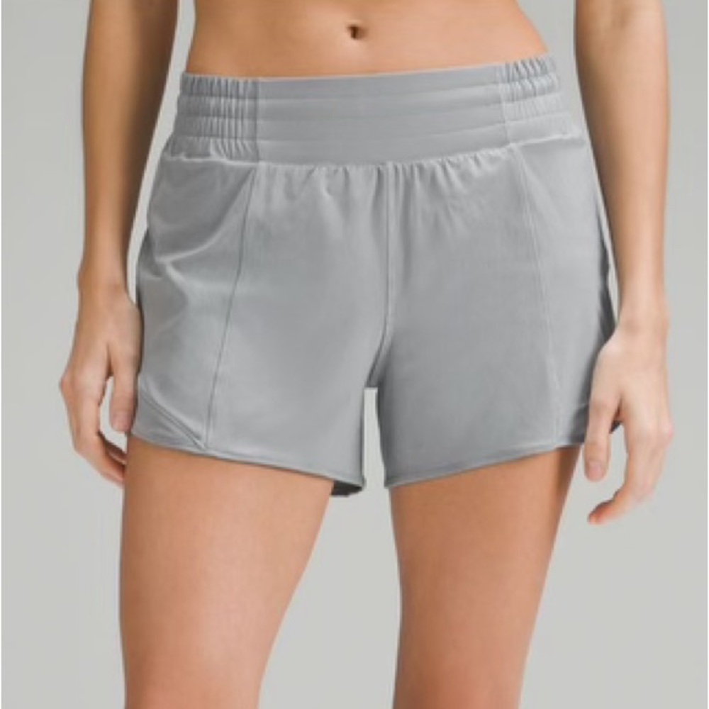 Lululemon Hotty Hot high rise lined short 4” in Rhino Grey